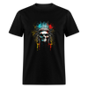 "Painted Chief Skull: Tribal Tribute Tee" - black