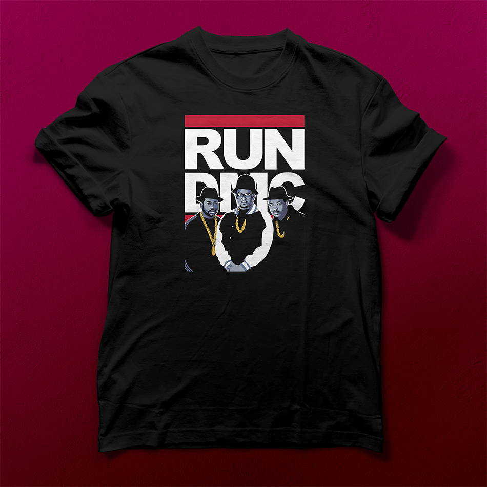 Run DMC Black Gildan Ultra Cotton Adult T-Shirt