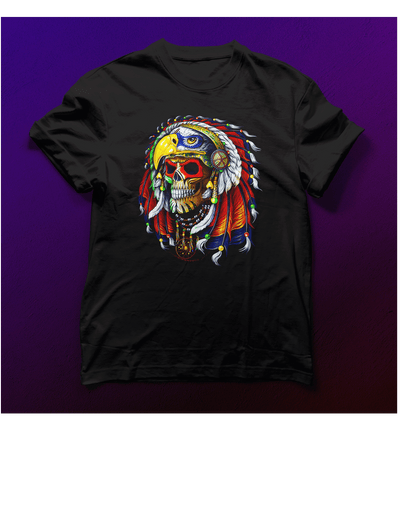 Native design Head dress skull Gildan Ultra Cotton Adult T-Shirt