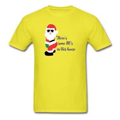 Funny Christmas Santa Ho's in this house WAP Men's T-Shirt - yellow