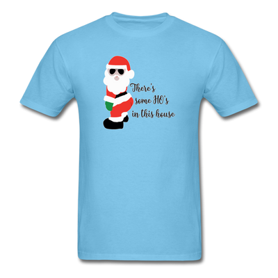 Funny Christmas Santa Ho's in this house WAP Men's T-Shirt - aquatic blue