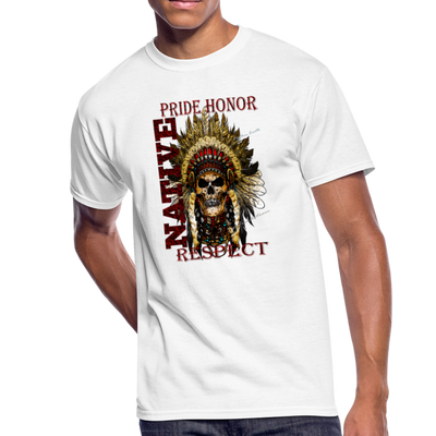 Native Pride Honor Respect Men’s 50/50 T-Shirt - white