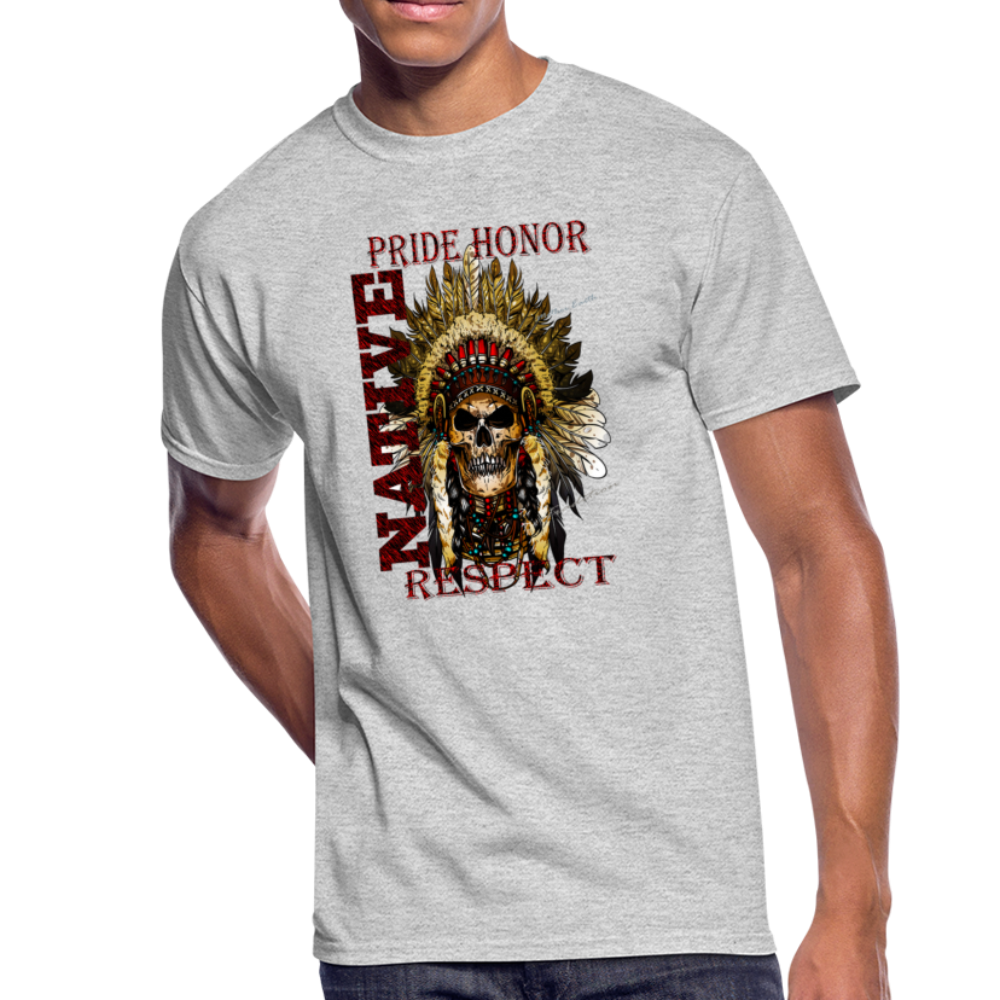 Native Pride Honor Respect Men’s 50/50 T-Shirt - heather gray