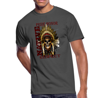 Native Pride Honor Respect Men’s 50/50 T-Shirt - charcoal