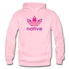 Native American logo pink gradient Gildan Heavy Blend Adult Hoodie - light pink