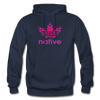 Native American logo pink gradient Gildan Heavy Blend Adult Hoodie - navy
