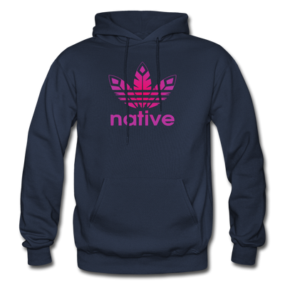 Native American logo pink gradient Gildan Heavy Blend Adult Hoodie - navy