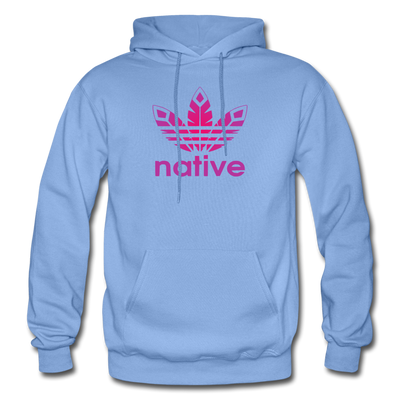 Native American logo pink gradient Gildan Heavy Blend Adult Hoodie - carolina blue