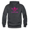 Native American logo pink gradient Gildan Heavy Blend Adult Hoodie - charcoal grey
