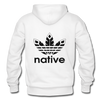 Native logo front and back printed Gildan Heavy Blend Adult Hoodie - white