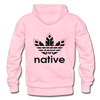 Native logo front and back printed Gildan Heavy Blend Adult Hoodie - light pink