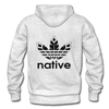 Native logo front and back printed Gildan Heavy Blend Adult Hoodie - light heather gray