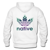 two sided NAtive american logo Gildan Heavy Blend Adult Hoodie - white