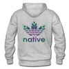 two sided NAtive american logo Gildan Heavy Blend Adult Hoodie - heather gray