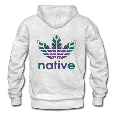 two sided NAtive american logo Gildan Heavy Blend Adult Hoodie - light heather gray