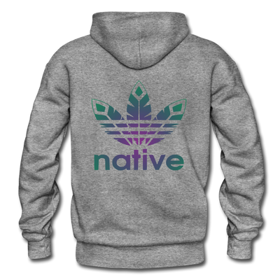 two sided NAtive american logo Gildan Heavy Blend Adult Hoodie - graphite heather