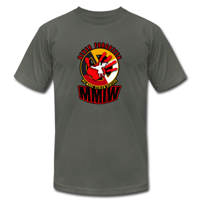 MMIW Native American missing Indigenous Unisex Jersey T-Shirt by Bella + Canvas - asphalt