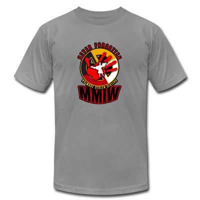 MMIW Native American missing Indigenous Unisex Jersey T-Shirt by Bella + Canvas - slate