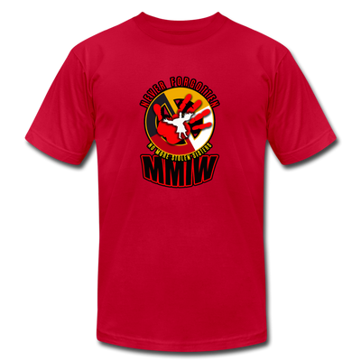 MMIW Native American missing Indigenous Unisex Jersey T-Shirt by Bella + Canvas - red